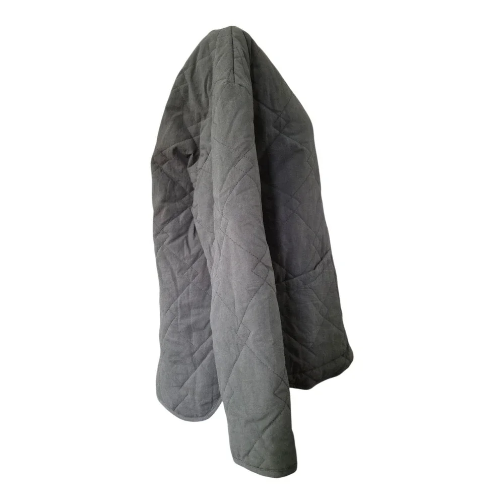 Wishlist Olive Green Quilted Jacket Cotton Lightweight Utility Coat S/M